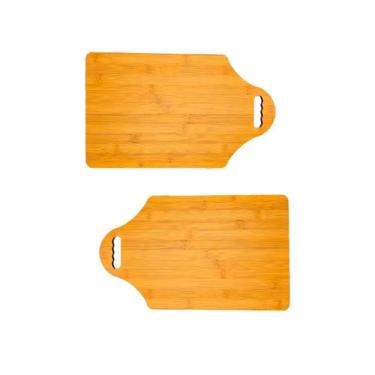 Imagem de 2 Tábua MDF Retangular Corte Frios Cozinha Alimento 39cm Petisco Churr