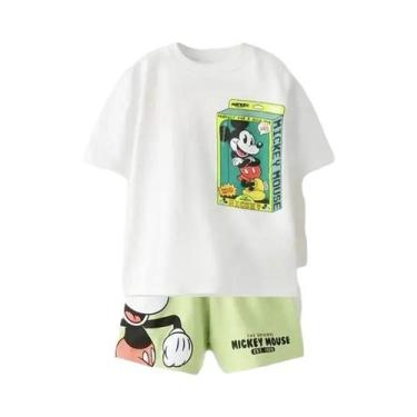Imagem de Roupas De Verão Infantis Do Mickey Mouse, Camiseta De Manga Curta, Con