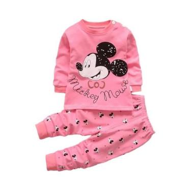 Imagem de Conjunto De Pijamas De Algodão Para Bebê Menina Outono Inverno 2 Peças