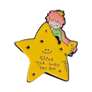 Imagem de Pins De Esmalte De Desenho Animado (Raposa, Rosa, Lua, Estrela, Baleia