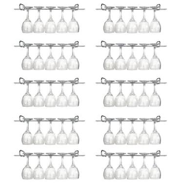 Imagem de 10 Suportes Organizadores De Armário Porta Taças Cromado 42cm - MS Ara