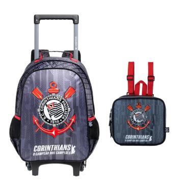 Imagem de Kit Mochila De Rodinha + Lancheira Corinthians 16408-Masculino