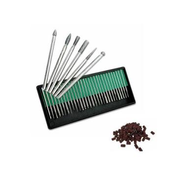 Imagem de Kit 30 Brocas Motor Diamantada Fresa + 100 Refil Lixa Unhas - SS