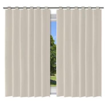 Imagem de Cortina Blackout bege - 200x200cm - c/ alça p/ varão - Vida Pratika