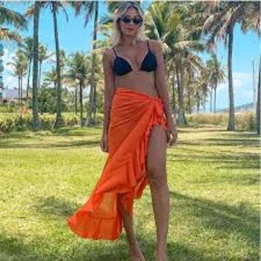 Imagem de Saida De Praia Longa Canga De Amarrar Pareô Escolha a Cor - M & K Shop