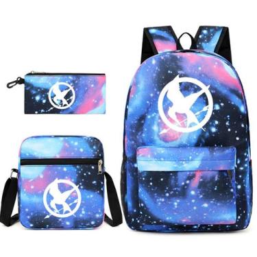 Imagem de Conjunto de mochilas escolares Hungers Gamess 3 unidades com bolsa de 