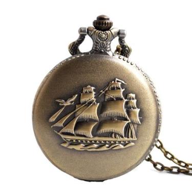Imagem de Relógio de bolso Sailing Quartz Retro para crianças com corrente de li