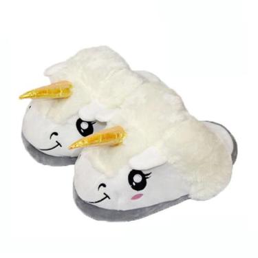 Imagem de Chinelos Unicorn Warm Lovely Anime Home Kids brancos - yiweisai