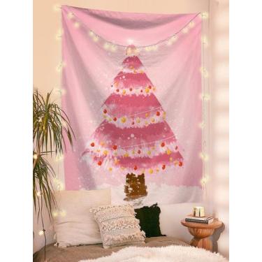 Imagem de Tapeçaria, decoração de parede de árvore de Natal, 150x130cm, microtec