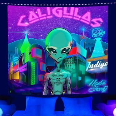 Imagem de Tapeçaria Alien Wall Room Aesthetic 150x150cm, microtecido - yiweisai