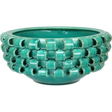 Imagem de CENTRO MESA DECORATIVO FRUTEIRA HOME&CO CERÂMICA 14x30x30cm VERDE