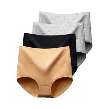 Imagem de Calcinhas De Algodão De Cintura Alta plus Size Para Mulheres, Cuecas M