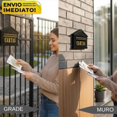 Imagem de Caixa de Correio Modelo Universal Tijolinho Correspondência Casa Fundo