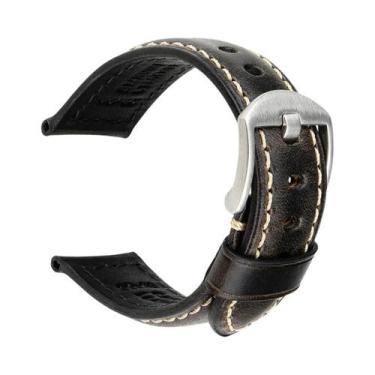 Imagem de Pulseira De Relógio Vintage Em Couro Genuíno 20mm 22mm 24mm Com Fecho 