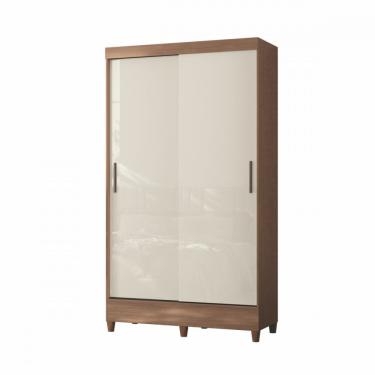 Imagem de Guarda Roupa Solteiro 2 Portas de Correr Jequitiba - Off White MDP 12 mm Opção Painéis