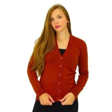 Imagem de Casaco JM Malhas De Tricot Basico Com Botoes - Liso-Feminino