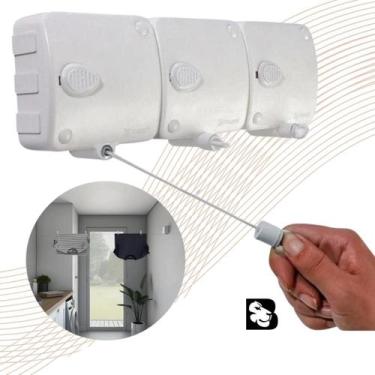 Imagem de Varal Retrátil de Parede Automático Modular Com 6, 12 ou 18 Metros Cor