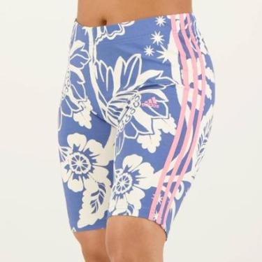 Imagem de Shorts Adidas Biker Farm Feminino Azul-Feminino