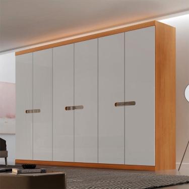 Imagem de Guarda Roupa Casal Paris MDF 6 Portas 6 Gavetas Moderna Mobilia