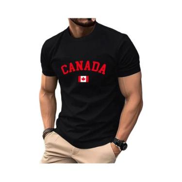 Imagem de Camiseta Masculina Oversized De Algodão, Verão, Manga Curta, Estampa D