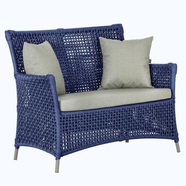 Imagem de 1 Sofá área Externa Igapó Alumínio Fendi Corda Náutica E3 Azul