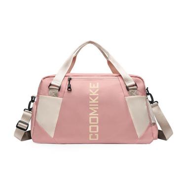 Imagem de Bolsa Mala Fitness Esportiva de Viagem Grande Impermeável com Compartimento para Calçados Zíper Rosa OEM