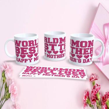 Imagem de Caneca de Porcelana 325ML Mães Estampa 93 para Presente Dia das Mães Apta micro-ondas l...