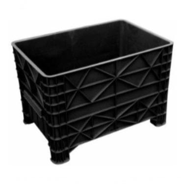 Imagem de Caixa Plástica Empilhável X370 Capacidade 370L sem Rodas e sem Tampa Preto Marrom Branc...
