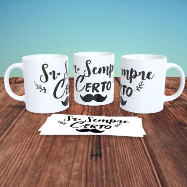 Imagem de Caneca de Porcelana Casal Decorada 2 Personalizada para Café Chá e Chocolate 325 ml Branca