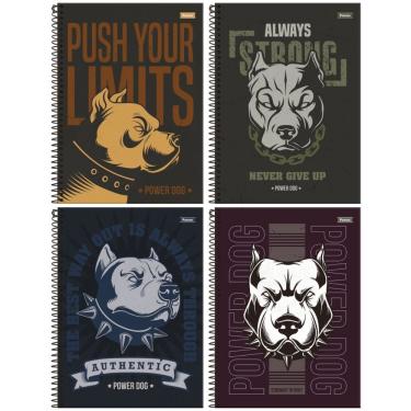 Imagem de Caderno Espiral Capa Dura Foroni Power Dog com 160 Folhas Pautadas 10 Matérias Formato...