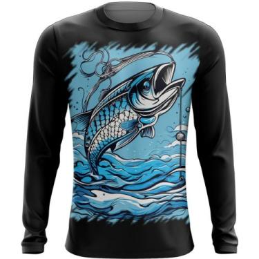 Imagem de Camiseta Manga Longa Pesca Esportiva Peixes Azul Paz 1 - Kasubeck Stor