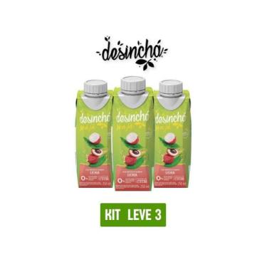 Imagem de Chá branco desinchá pra já lichia 250ml - kit 3 unid - Desincha Pra Já