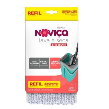 Imagem de Refil de Mop Lava e Seca Noviça para Limpeza Rápida em Microfibra 100% Que Não Solta Pe...