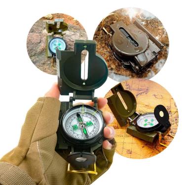 Imagem de Bússola Lensática de Marcha para Navegação em Trilhas com Mostrador Luminoso e Caixa Metálica Resistente HW
