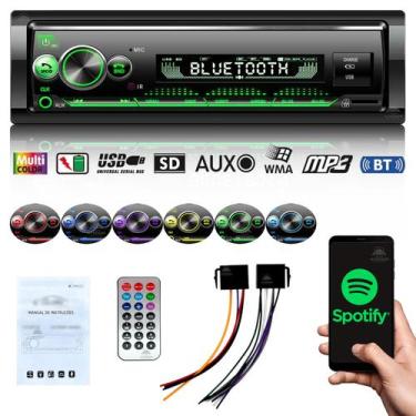 Imagem de Radio Para Carro aparelho de som Automotivo Bluetooth Potente toca MP3