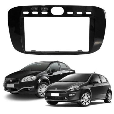 Imagem de Moldura Central Painel 2 Din Fiat Punto e Linea Multimídia Dvd - Ludov