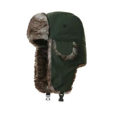 Imagem de Chapéu Ushanka Masculino De Inverno Estilo Militar Com Forro De Pele À