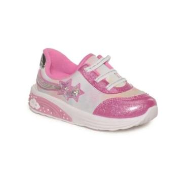 Imagem de Tênis led com cadarço feminino infantil - MOLEKINHA, Multi color rosa,