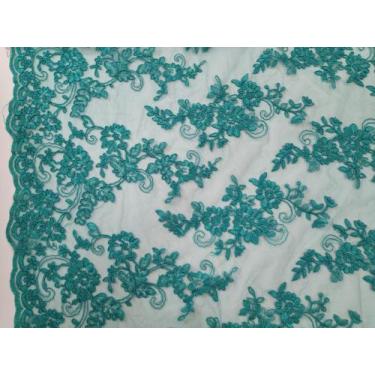 Imagem de Corte de Tecido TULE DE RENDA - 0,55 x 1,25 m - Verde Jade