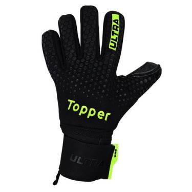 Imagem de Luva De Goleiro Topper Ultra Preto Profissional Original, Preto, 10, Ú