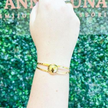 Imagem de Bracelete Vazado Esfera Banhada a Ouro - Anna Luna