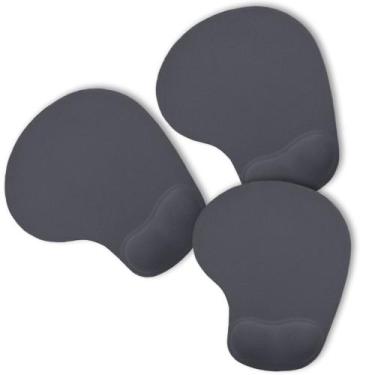 Imagem de Kit 3x Mouse Pad Ergonômico com Apoio de Punho Topget Cinza