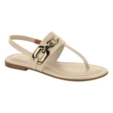 Imagem de Sandália Rasteirinha Casual Feminino Beira Rio 8552209 Areia, 35