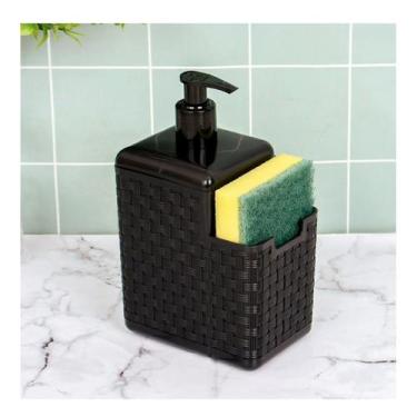 Imagem de Porta Detergente Esponja Preto com Bico Dosador - Arqplast, Preto