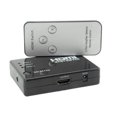 Imagem de Switch Hdmi 3 Entradas P/ 1 Saida C/ Controle - Mxt