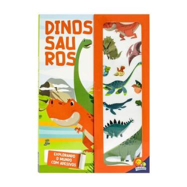 Imagem de Livro Dinossauros Interativo C/ Adesivos Reutilizáveis Montessori Infa
