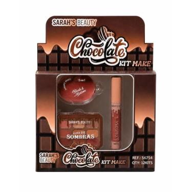 Imagem de Kit Maquiagem Sarah's Beauty Chocolate 4 Peças Cor:Claro, Claro