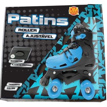 Imagem de Patins Roller Ajustavel AZUL e Preto (33-36) DM TOYS DMR6050 M