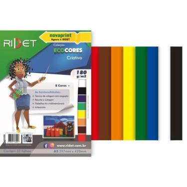 Imagem de Bloco para Educacao Artistica Criativo A3 8 Cores 180G. 32FL Pacote - 