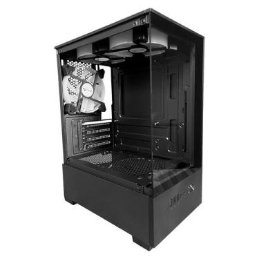 Imagem de Gabinete gamer micro atx com 3 fans rgb sem fonte duex dxj250-2 bk pre